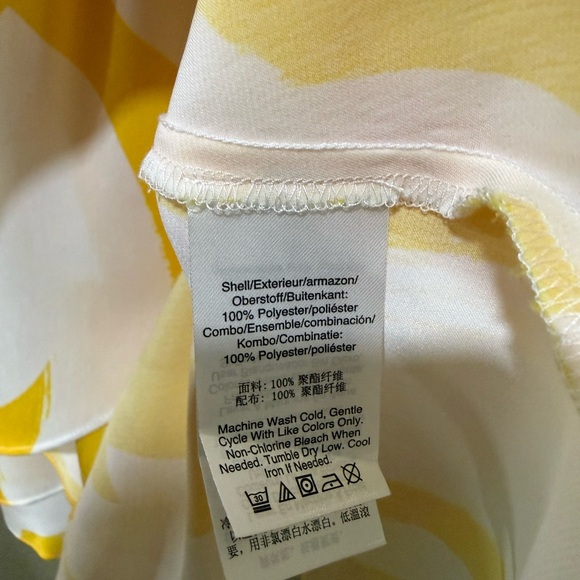 DKNY Yellow and Cream Mini Wrap Dress - Picture 3 of 4